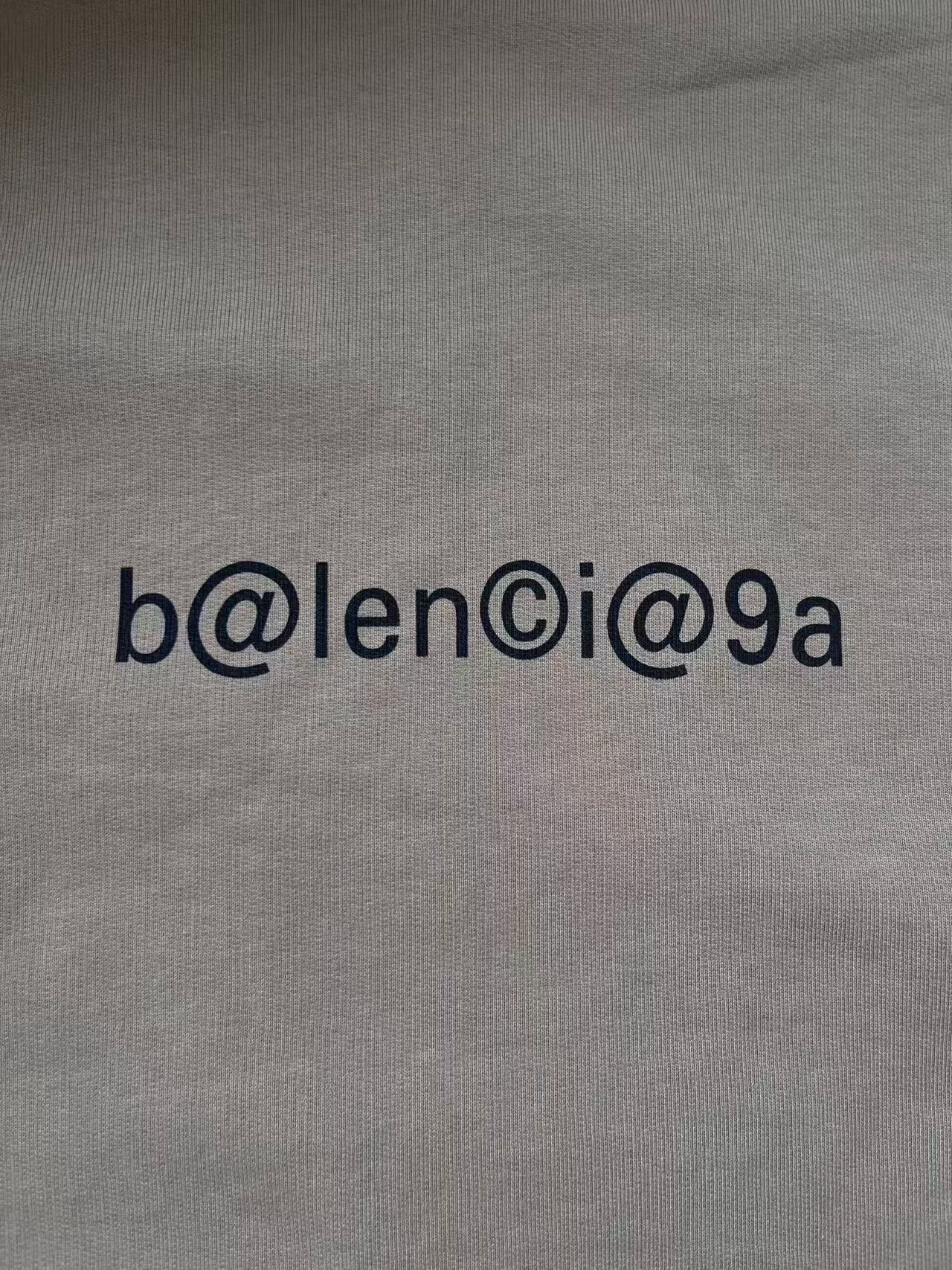 Balenciaga Khaki Logo Loose Fit Hoodie — detail
