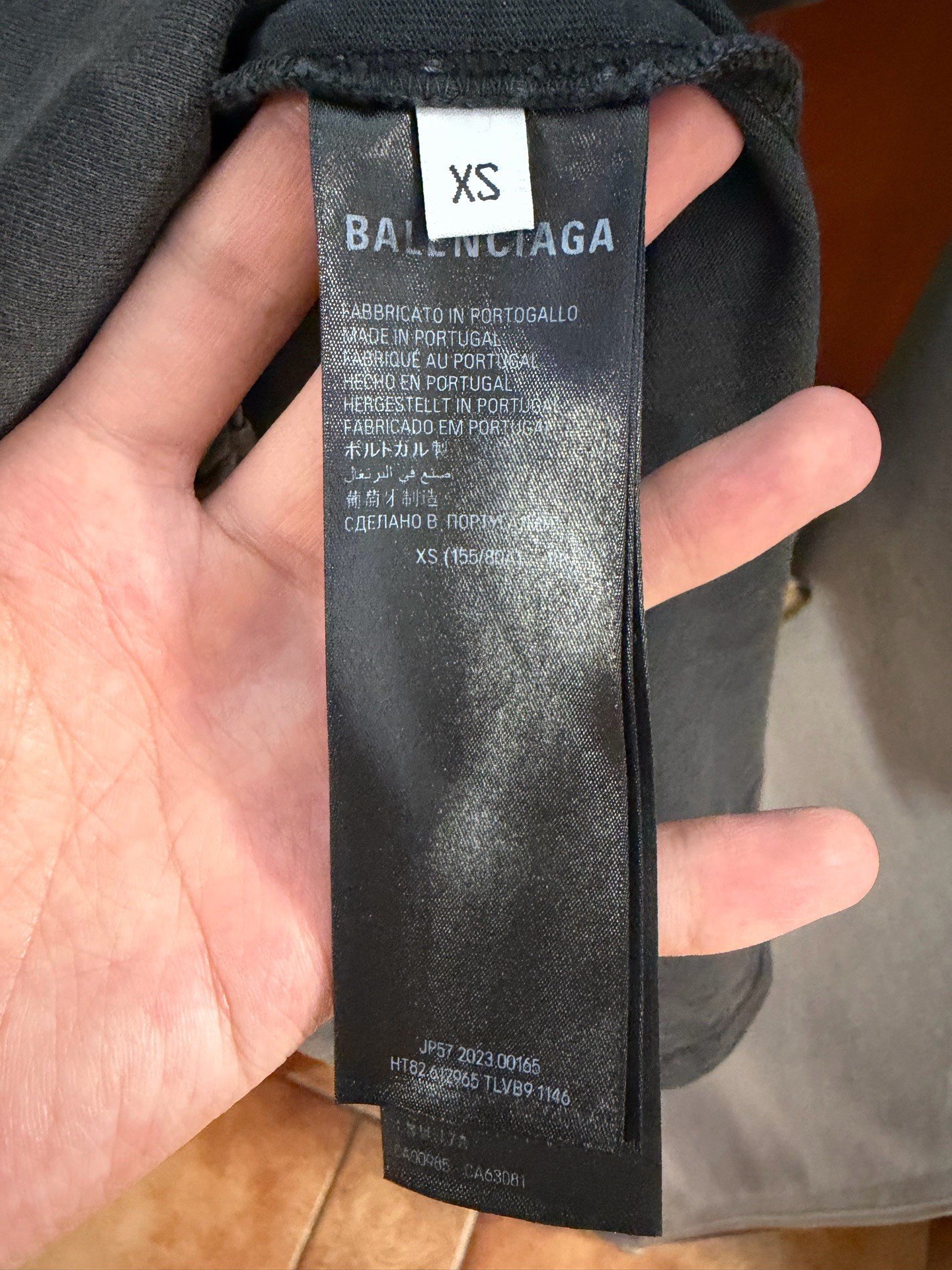 Balenciaga Washed Black Logo Short Sleeve T-shirt — back