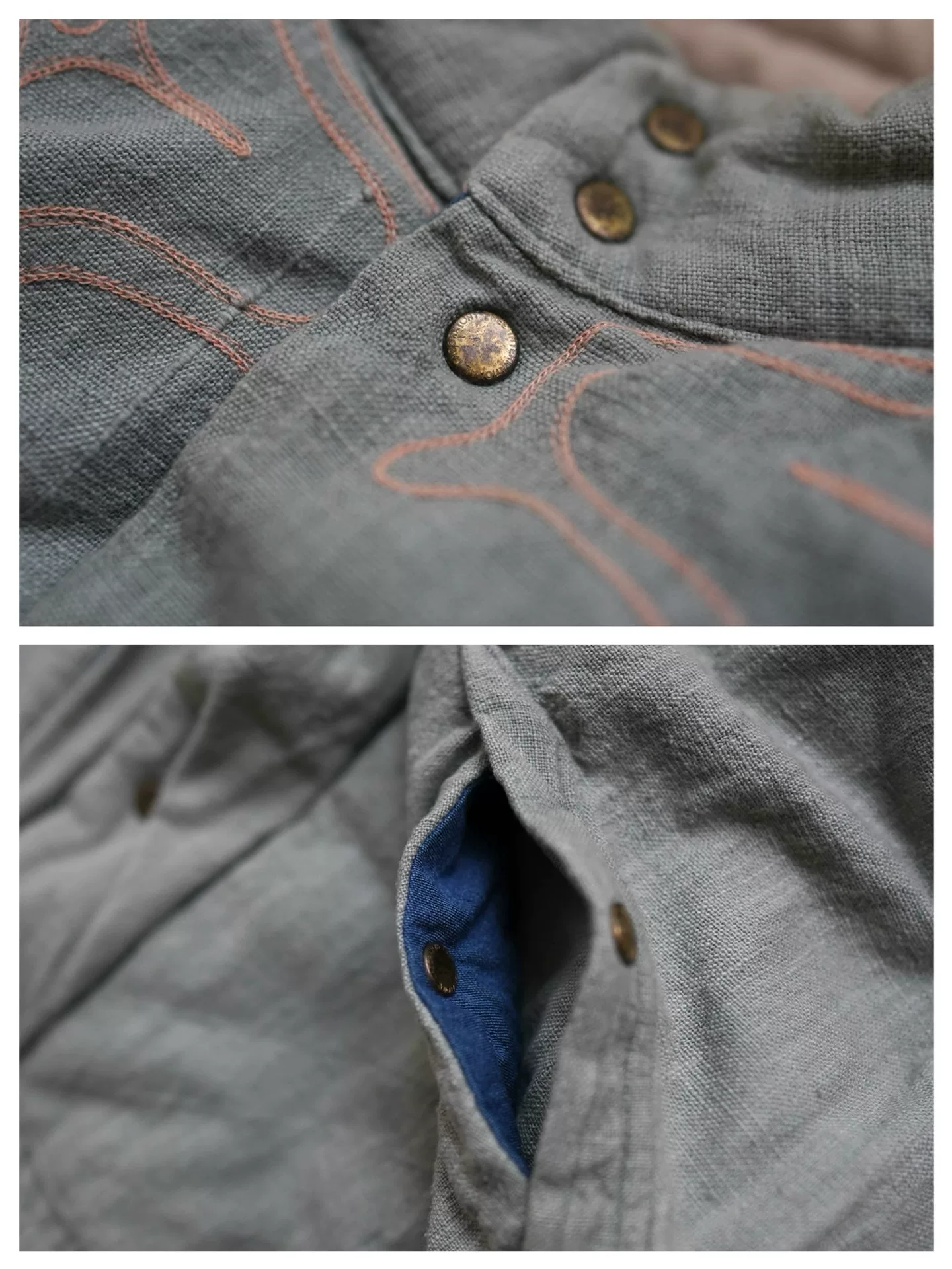 VISVIM Indigo Natural Dye Padded Vest — label