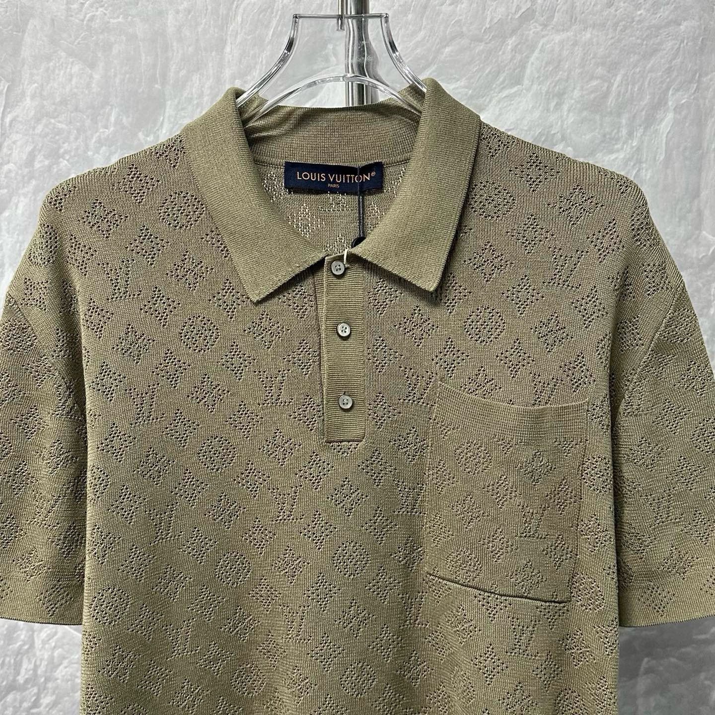 Louis Vuitton SS26 Openwork Knit Polo — front