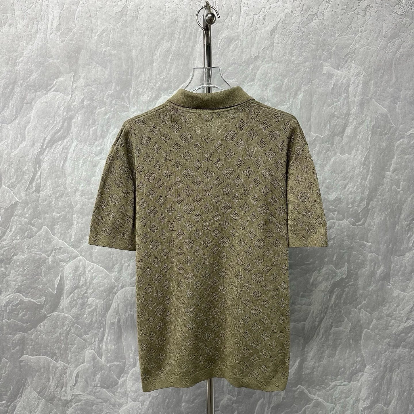 Louis Vuitton SS26 Openwork Knit Polo — back