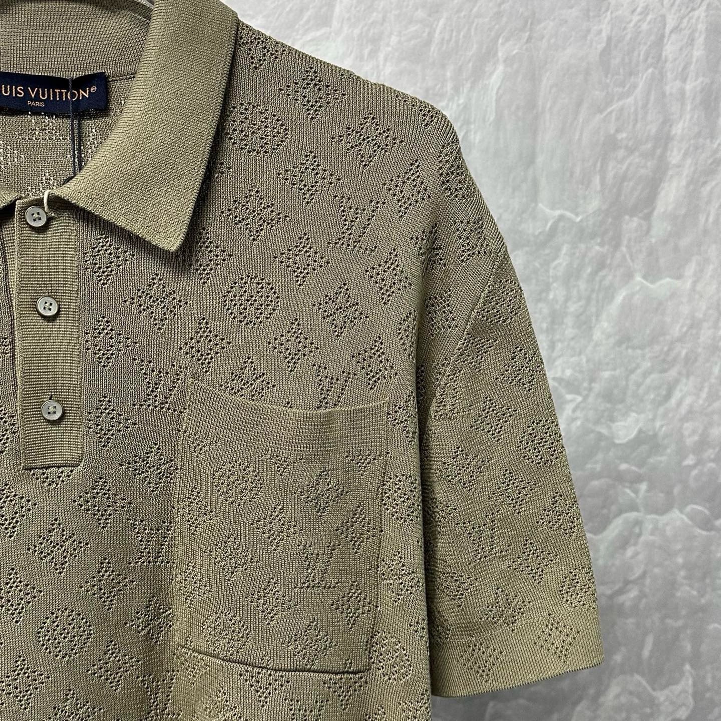 Louis Vuitton SS26 Openwork Knit Polo — detail