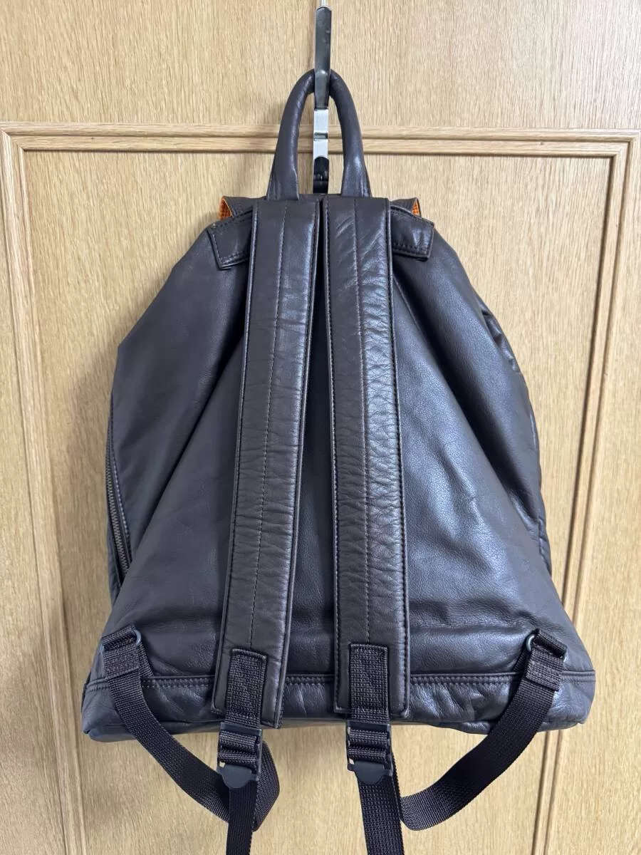 Porter Tanker Leather Backpack — label
