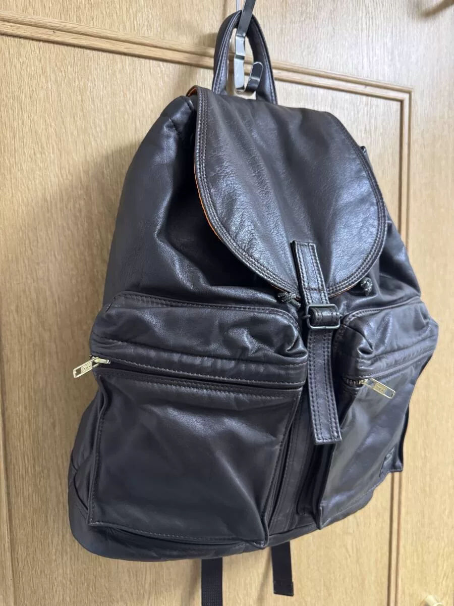 Porter Tanker Leather Backpack — front