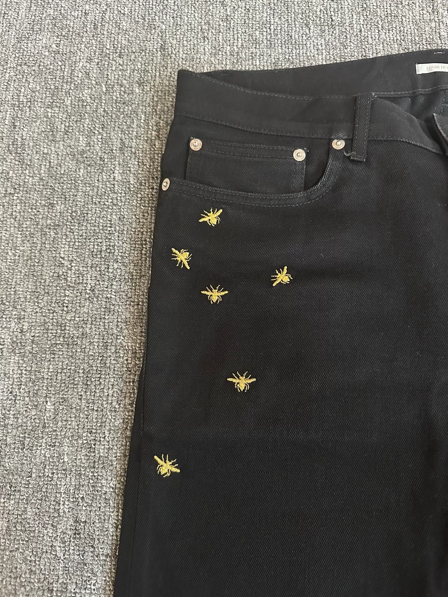 Dior Limited Edition Gold Bee Jeans — front