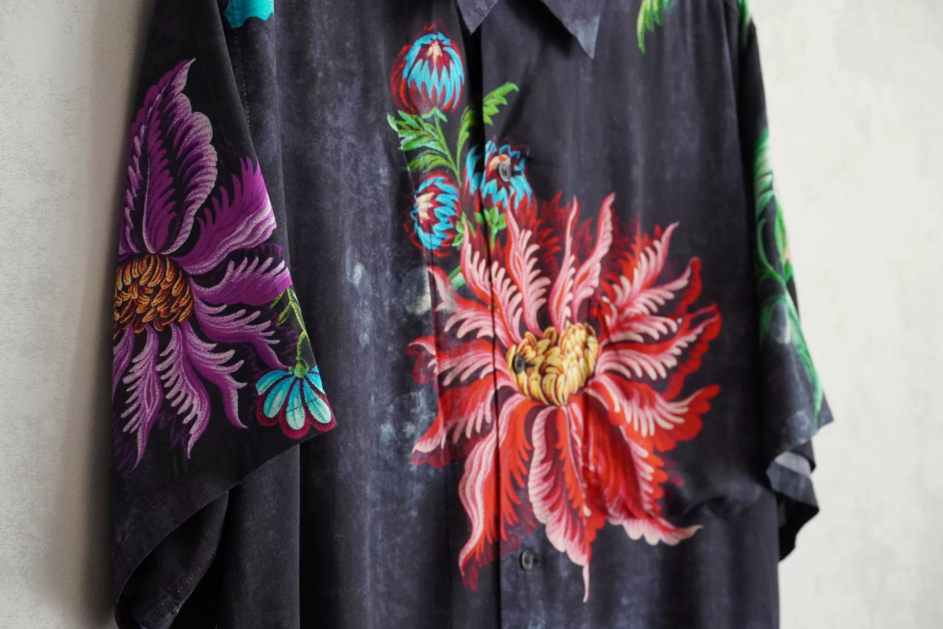 Yohji Yamamoto Floral Rayon Shirt — back