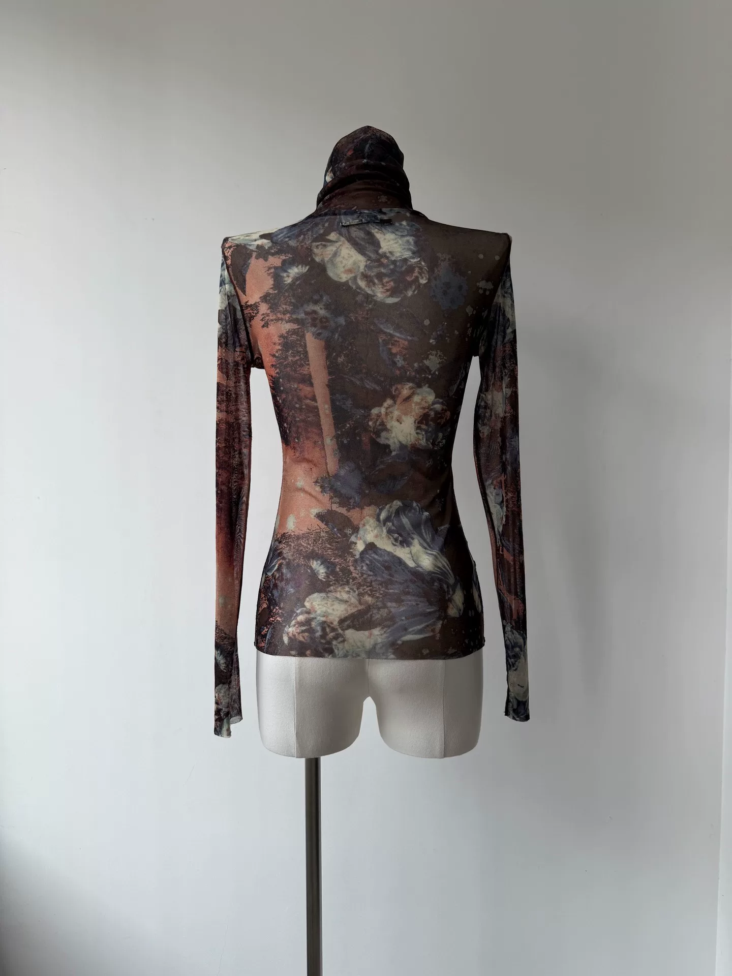 Jean Paul Gaultier Showpiece Sheer Mesh Top — label