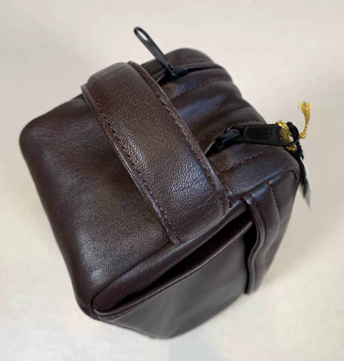 PORTER Brown Leather Pouch Handbag — detail