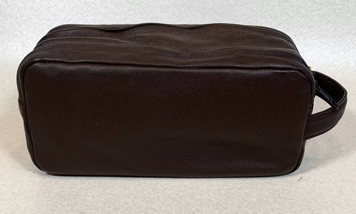 PORTER Brown Leather Pouch Handbag — front