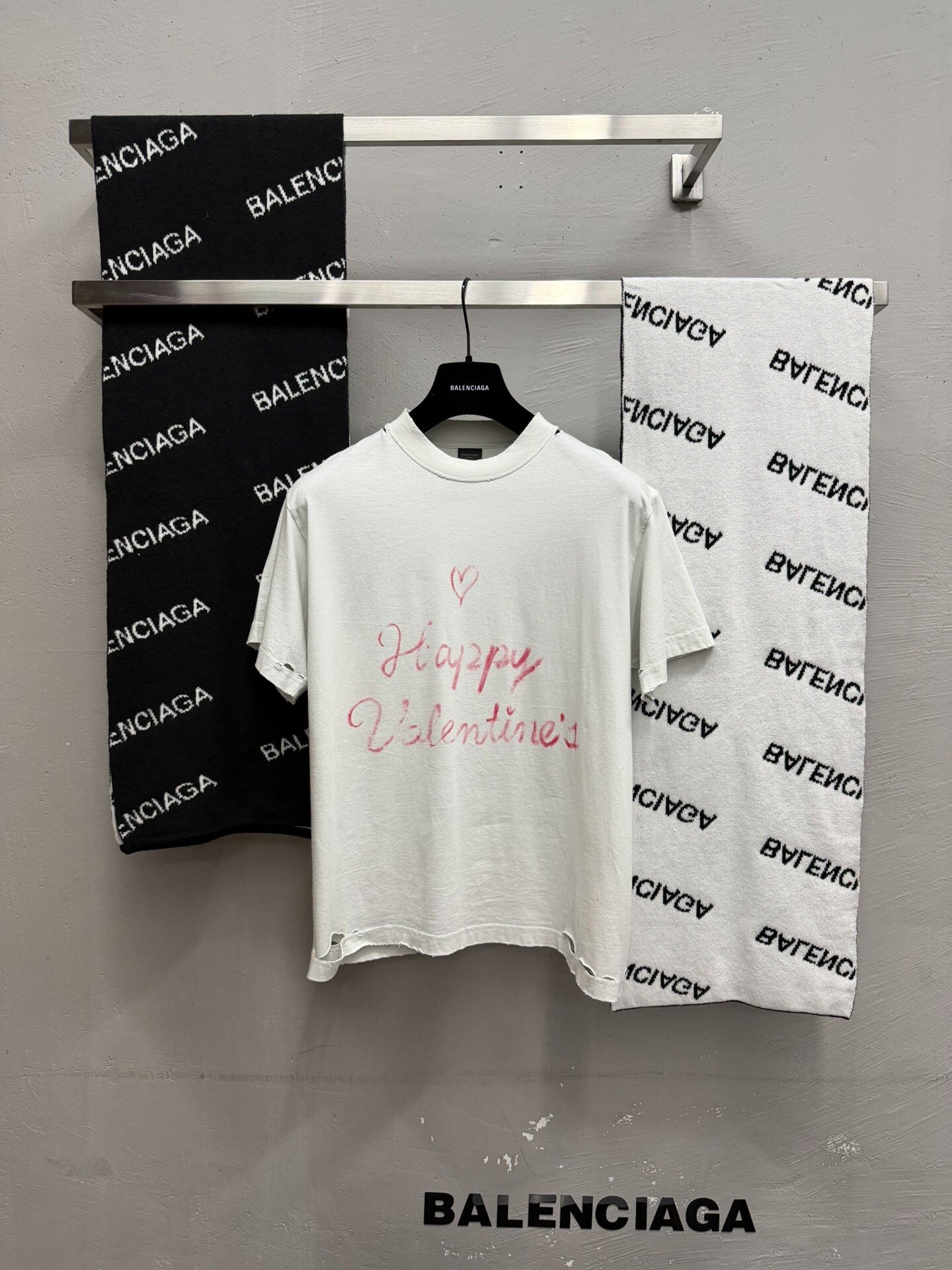 Balenciaga Valentine Heart Graffiti Tee