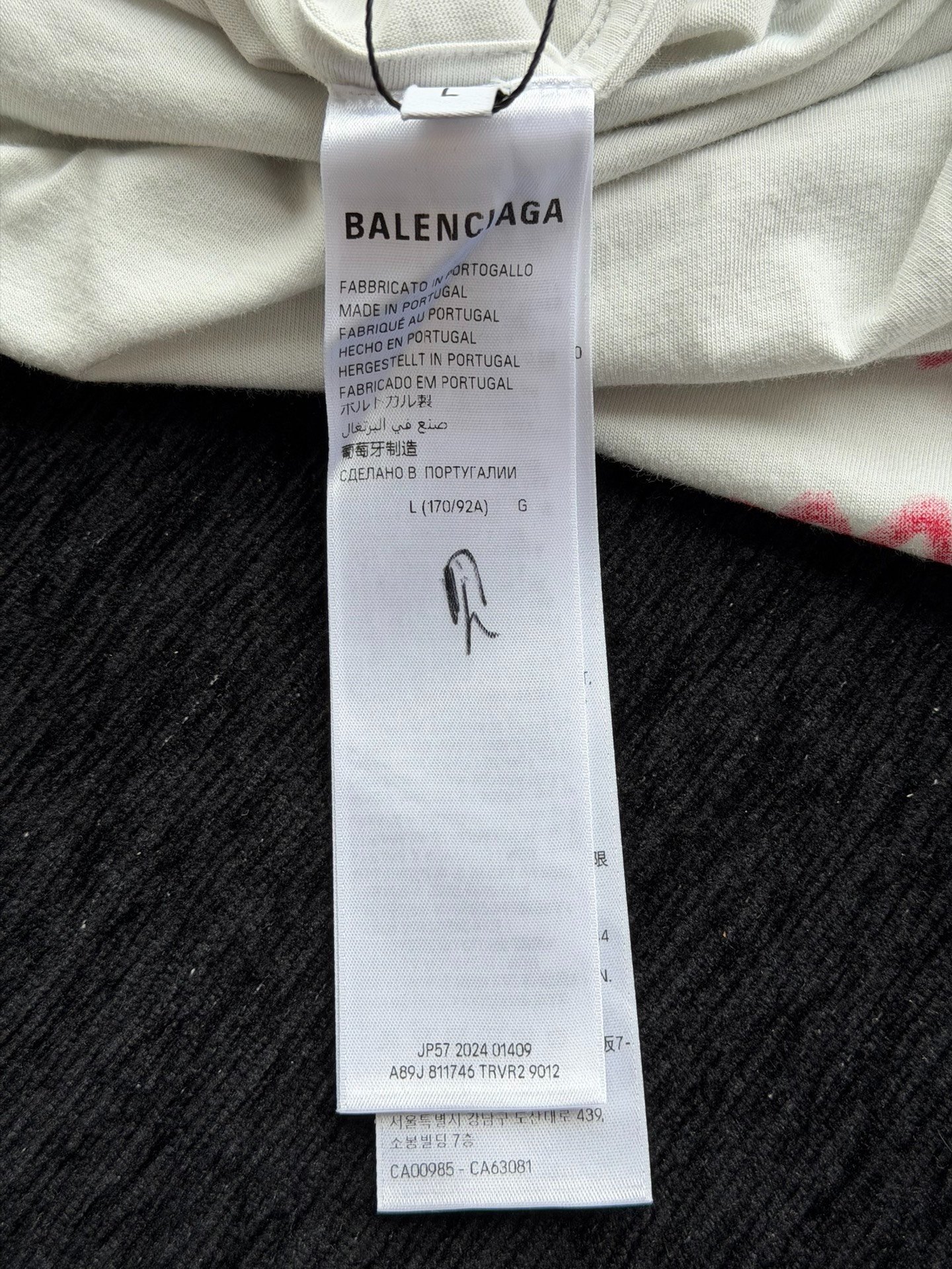 Balenciaga Valentine Heart Graffiti Tee — label