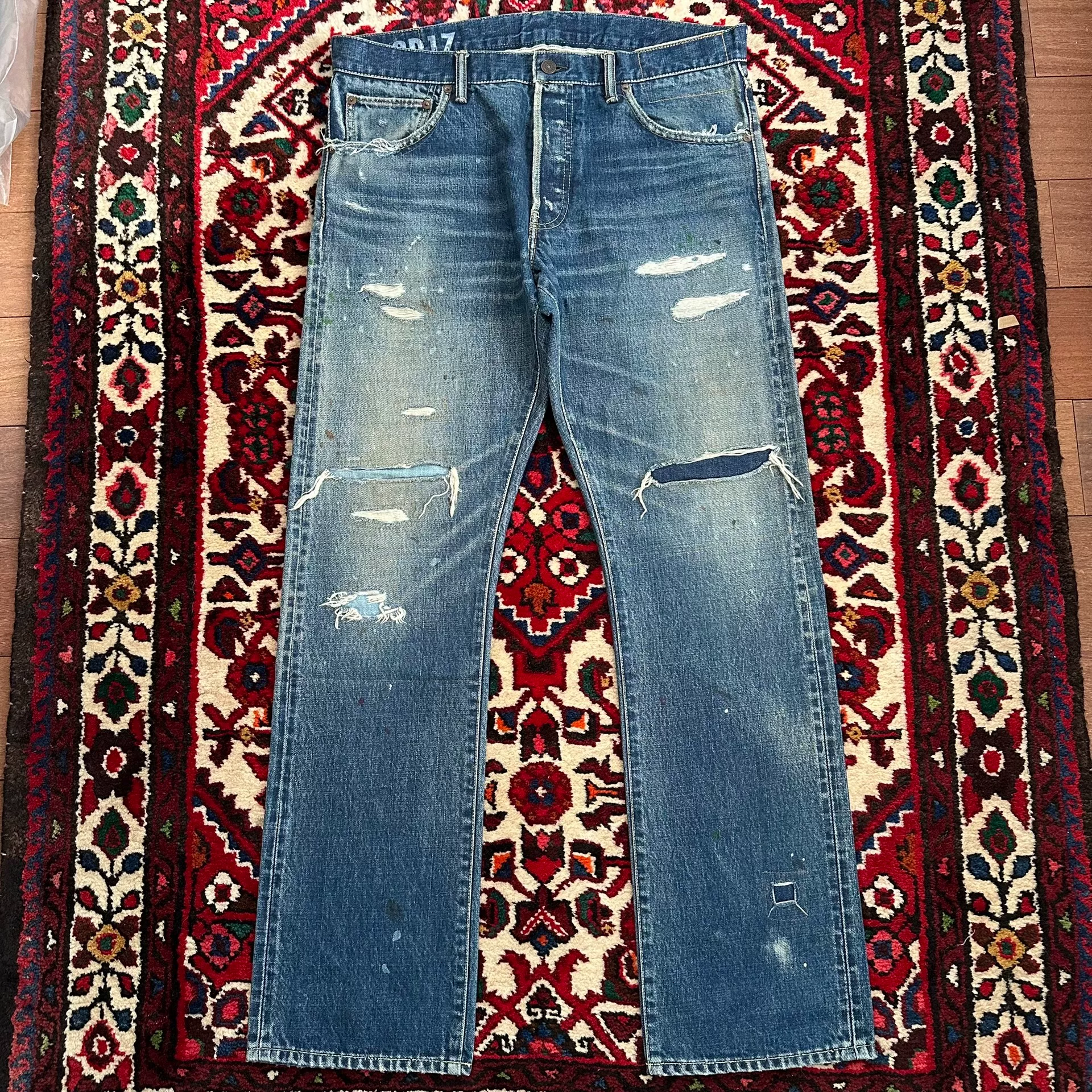 visvim 19AW Journeyman Wide Mud Jeans