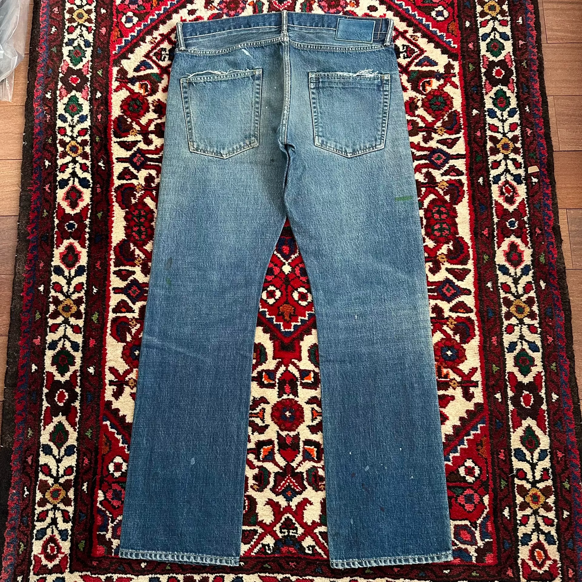 visvim 19AW Journeyman Wide Mud Jeans — detail