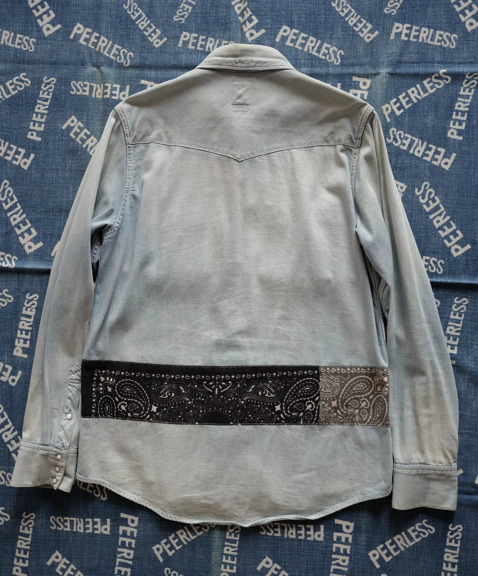 visvim 18 Spot Black Bandana Denim Shirt — back