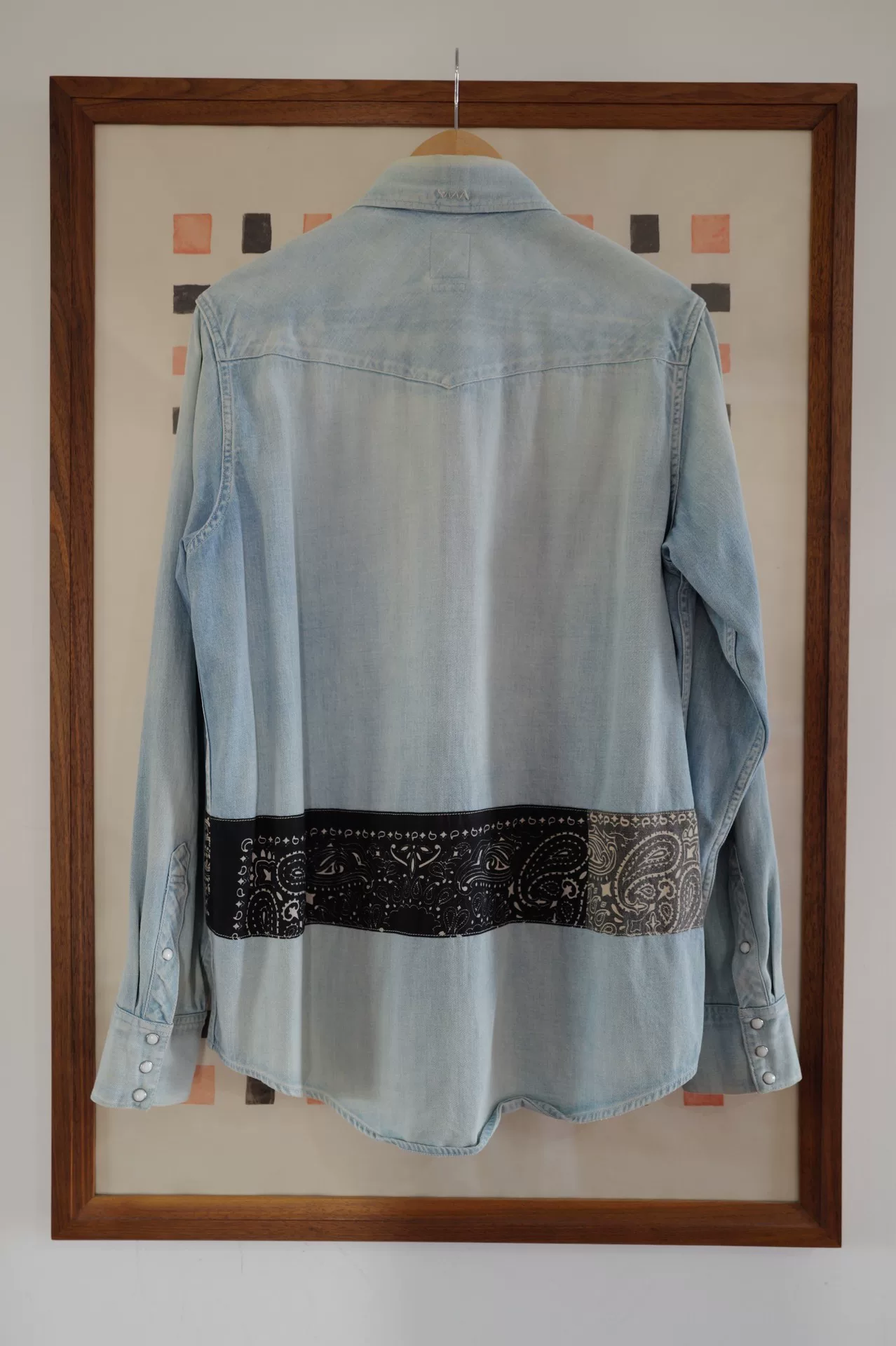visvim 18 Spot Black Bandana Denim Shirt — front
