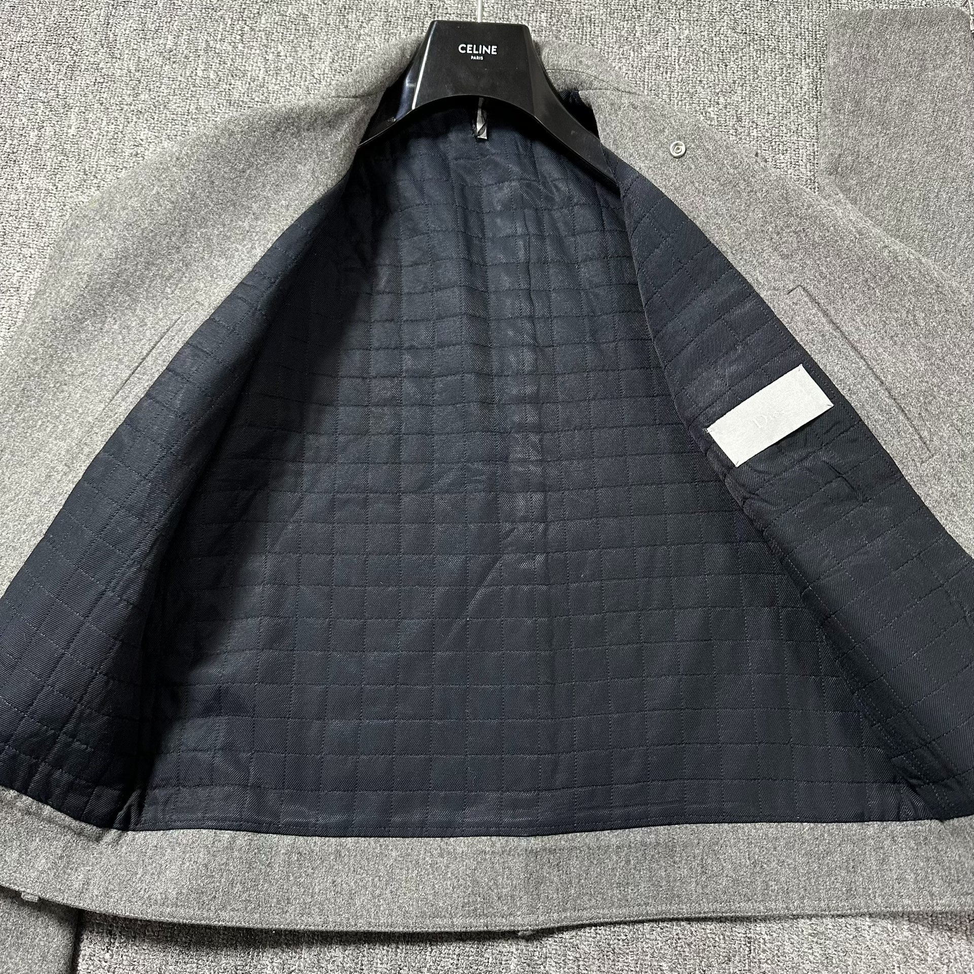 Dior Homme Light Gray Wool Biker Jacket — label