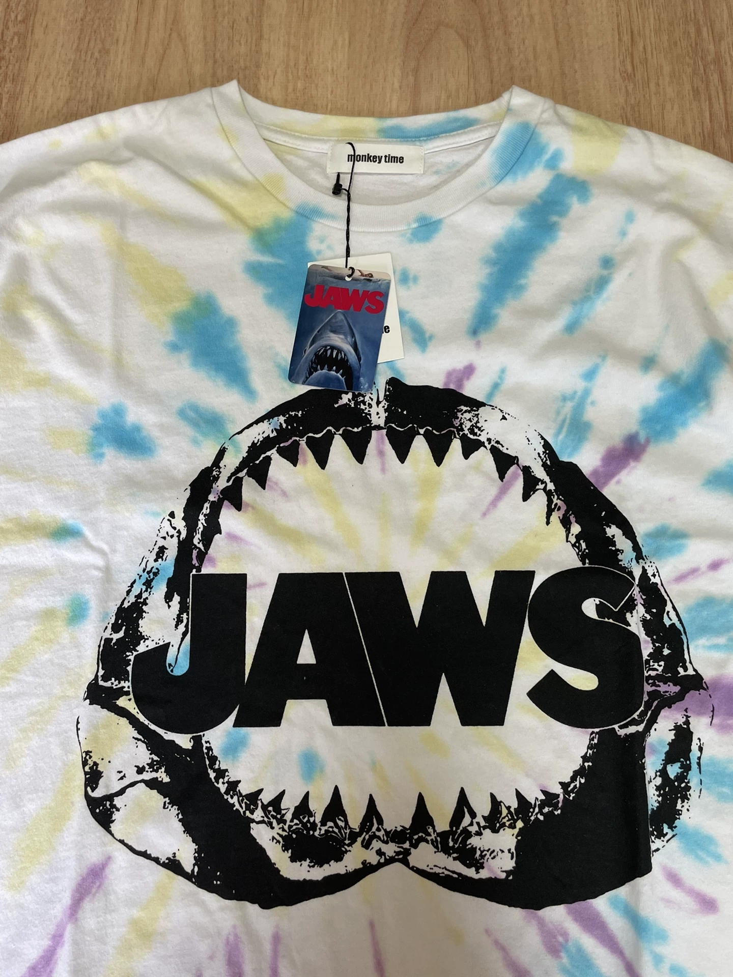 Monkey Time JAWS Tie-Dye Short-Sleeve T-Shirt — label