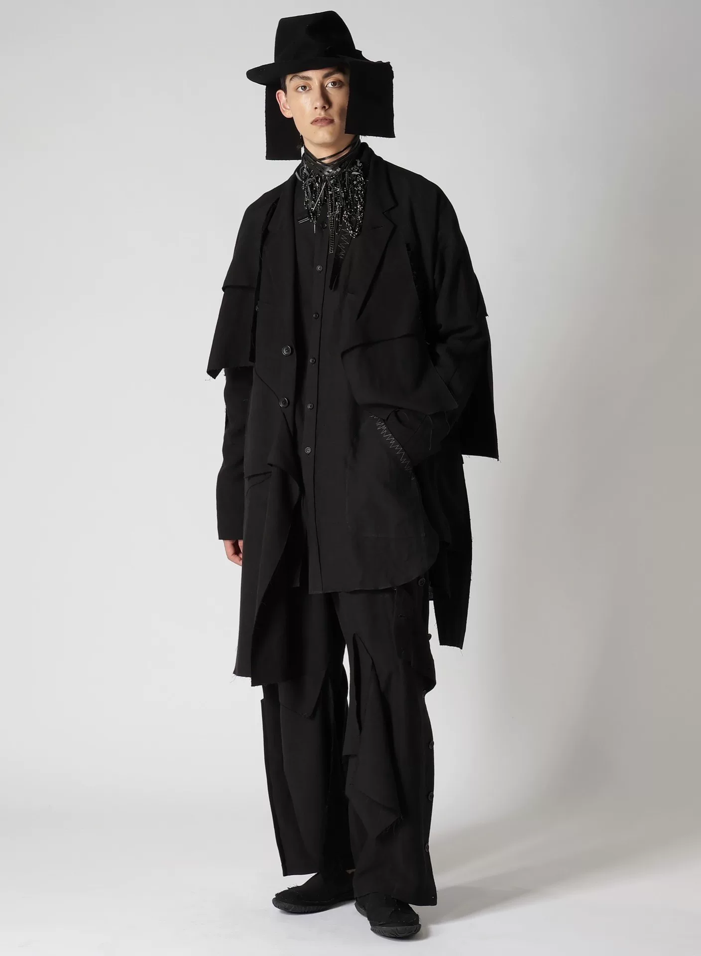 Yohji Yamamoto 24SS Asymmetrical Coat — label