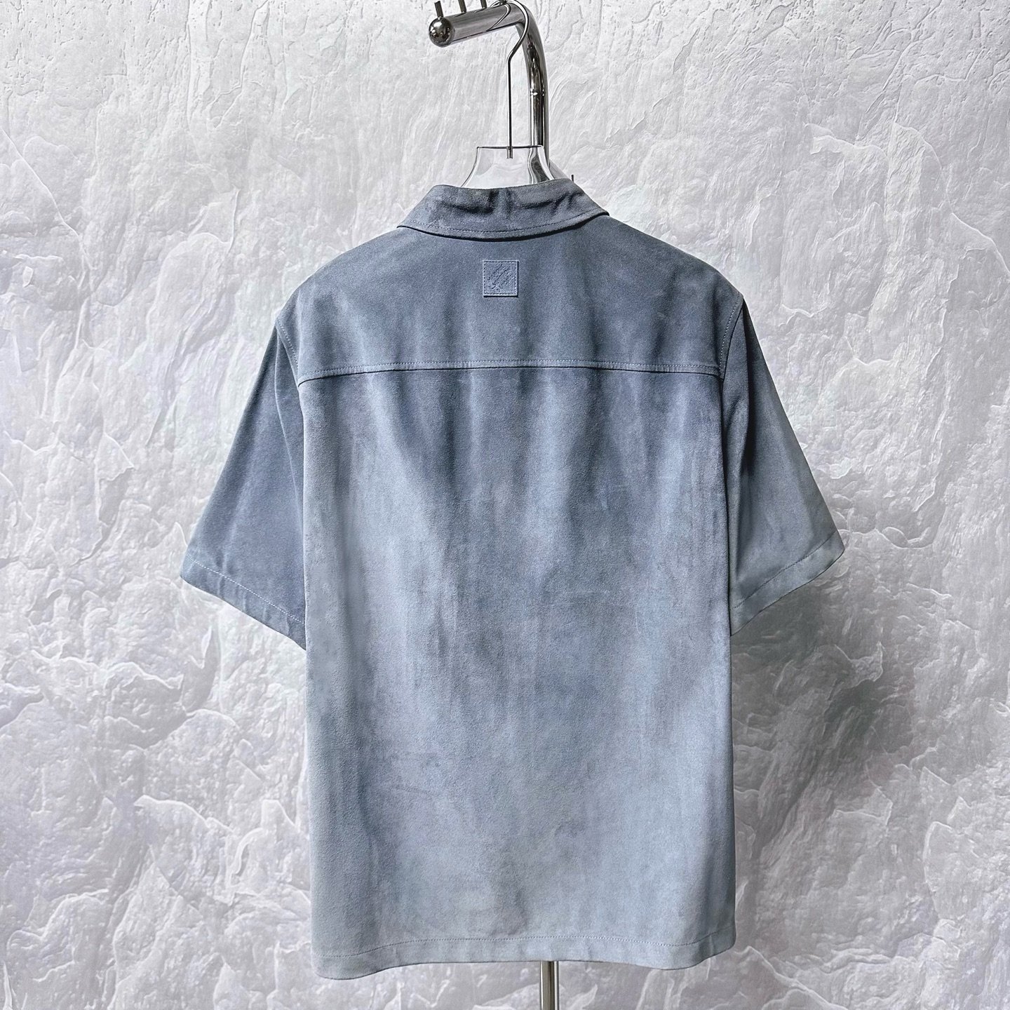 Louis Vuitton SS24 Suede Short-Sleeve Shirt — front