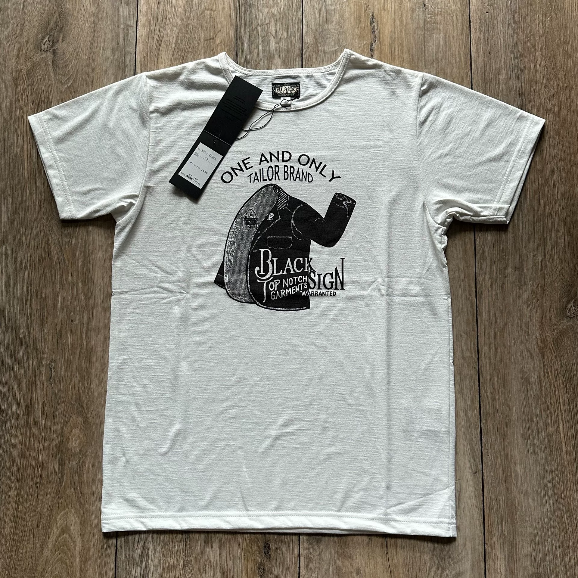 Black Sign White Vintage Graphic Tee — front