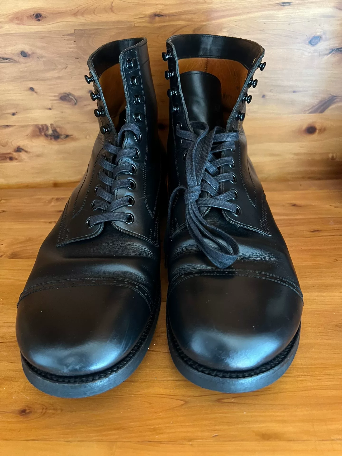BLACK SIGN Army Mid Cut Paratrooper Boots — front