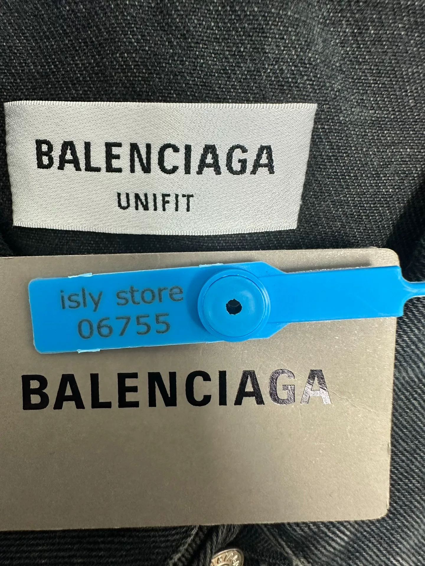Balenciaga Spray-Painted Logo Denim Jacket — back