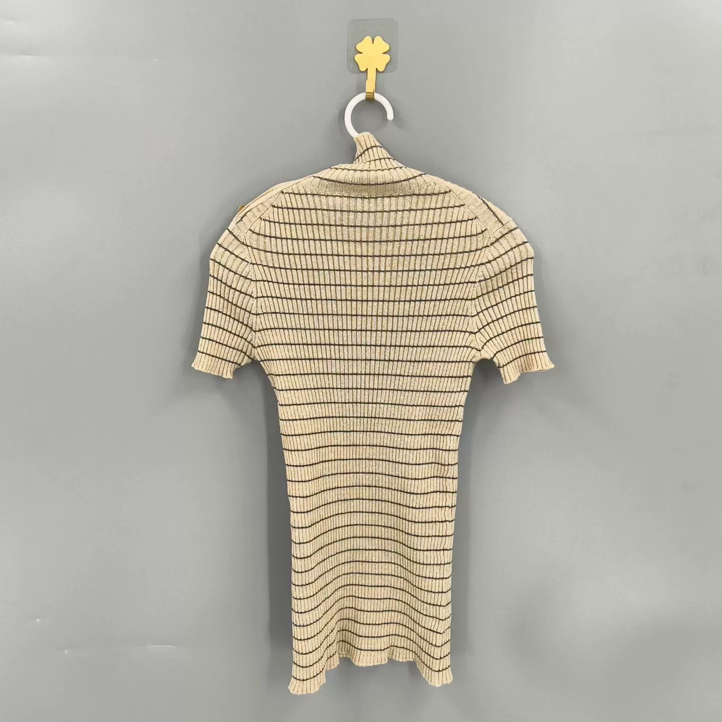 Dior Bee Embroidery Cashmere Short-Sleeve Sweater — front
