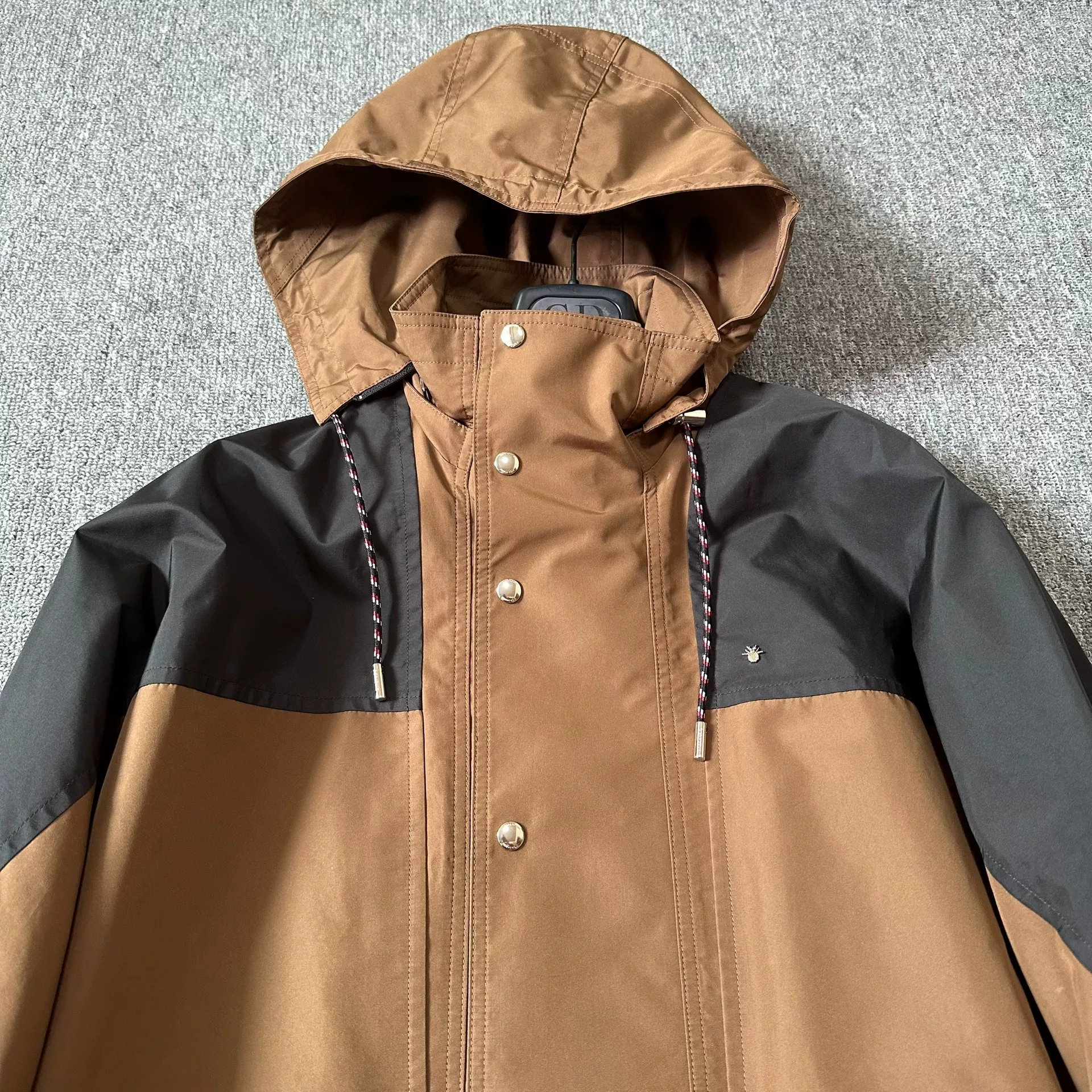 Dior Homme Khaki Black Trench Coat — front