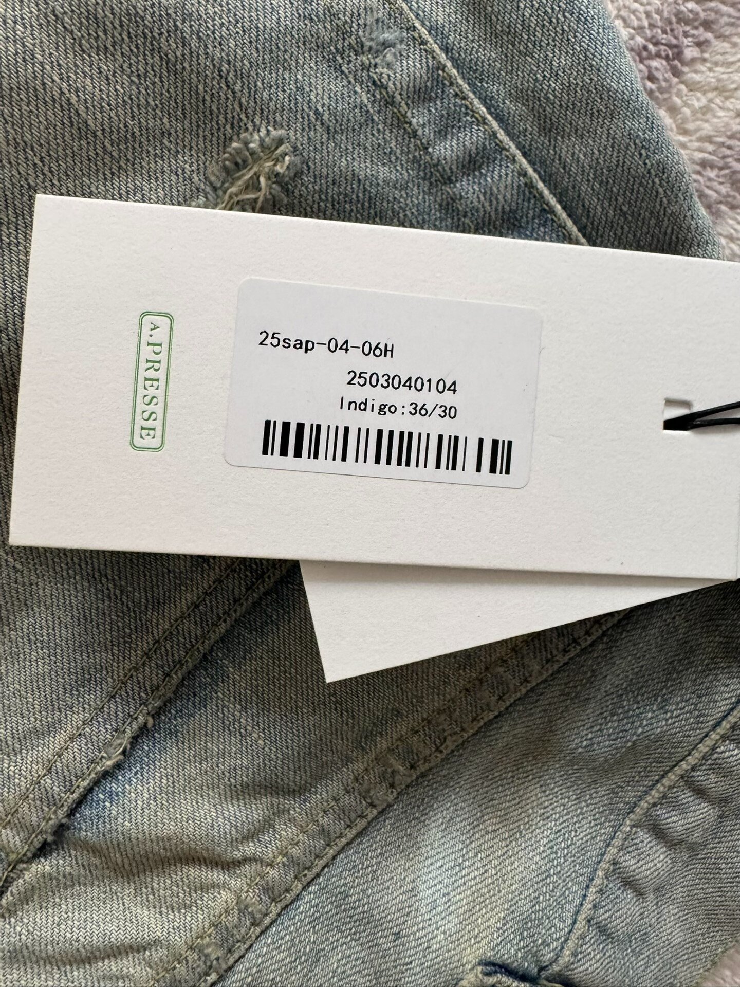 A.PRESSE NO.37 Washed Wide Denim Pants — back
