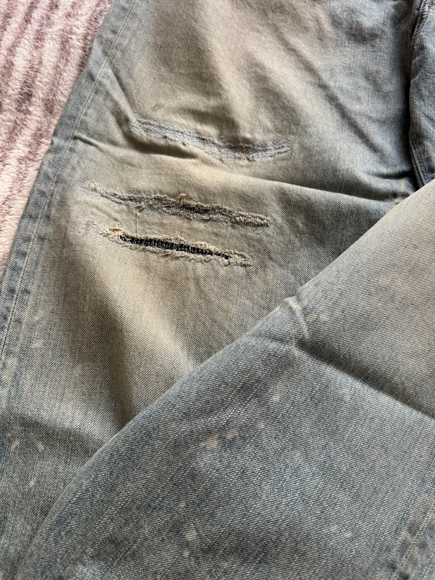 A.PRESSE NO.37 Washed Wide Denim Pants — front