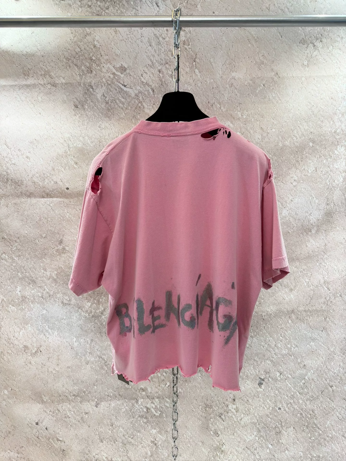 Balenciaga Pink Short-Sleeve T-Shirt — detail