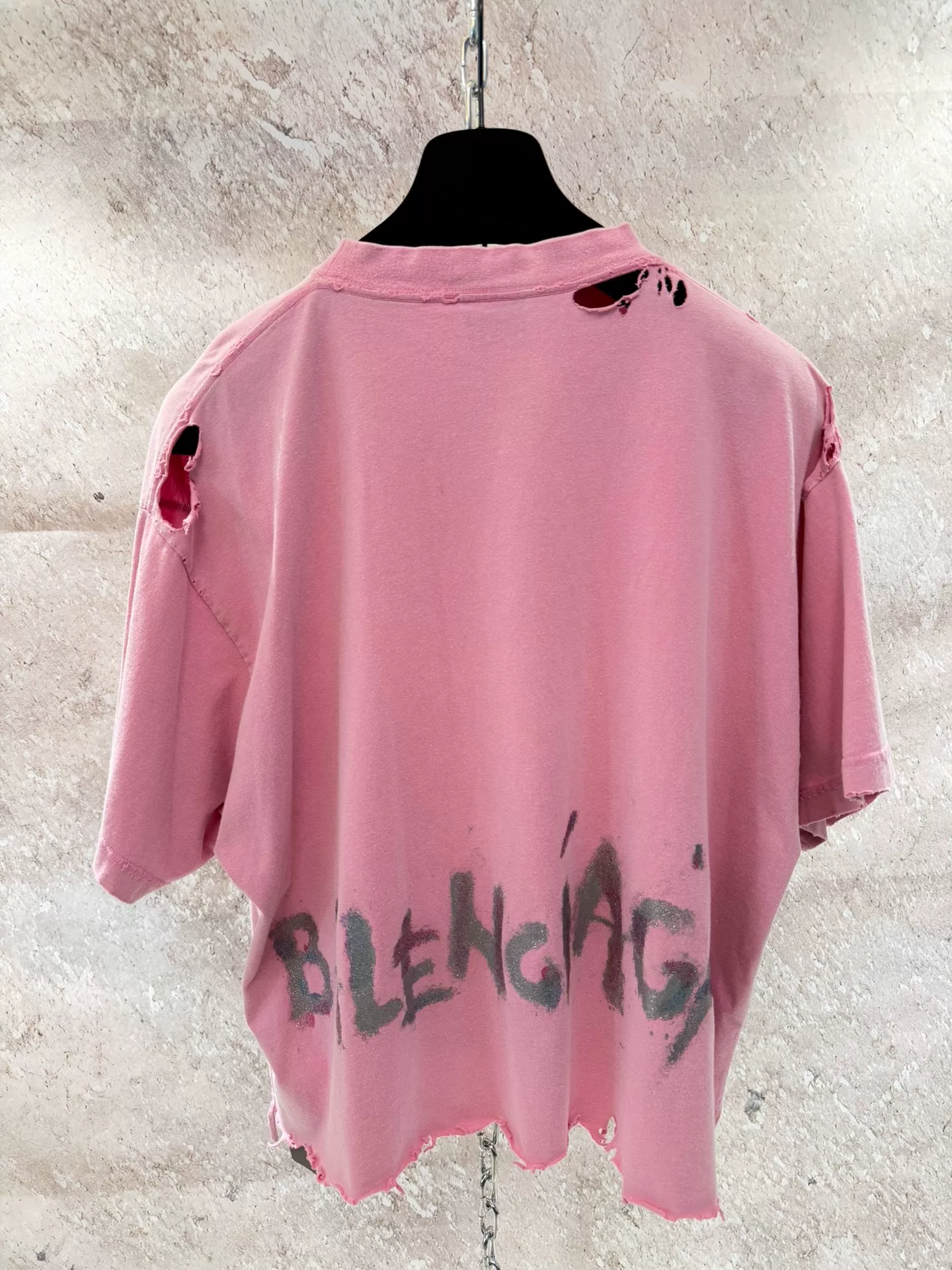 Balenciaga Pink Short-Sleeve T-Shirt — back
