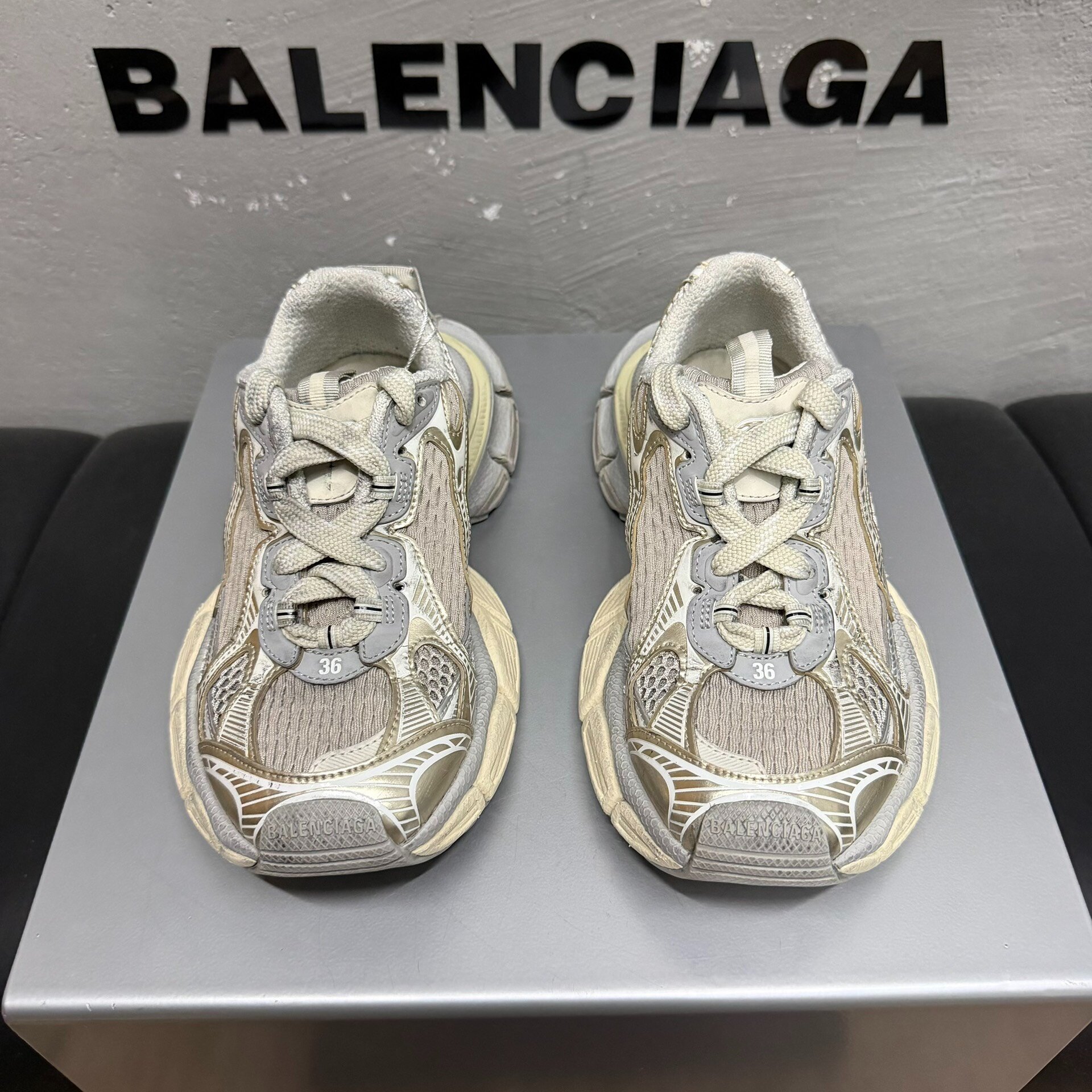 Balenciaga 3XL Distressed Dad Shoes — front