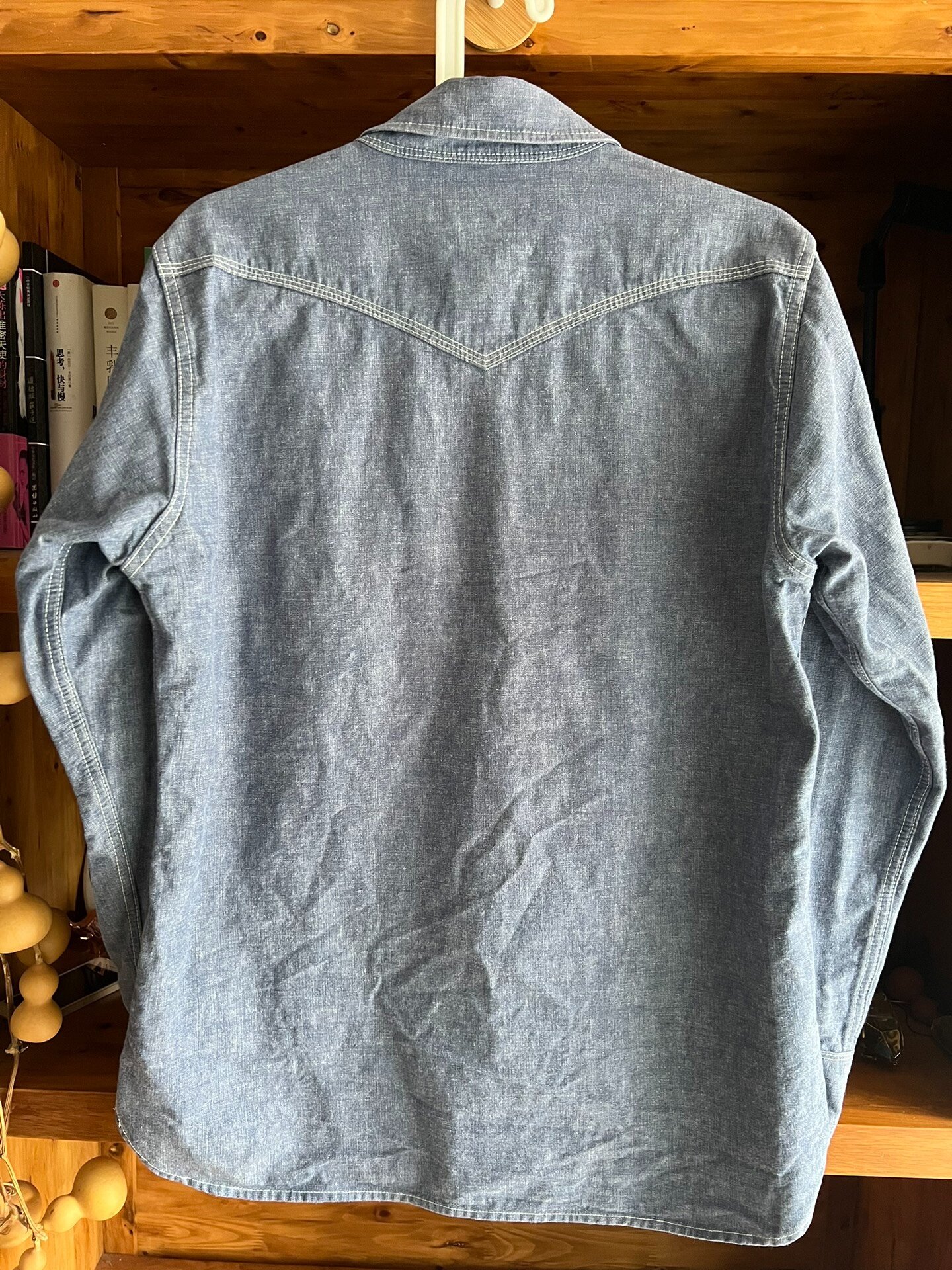 Iron Heart Indigo Selvedge Denim Work Shirt — label