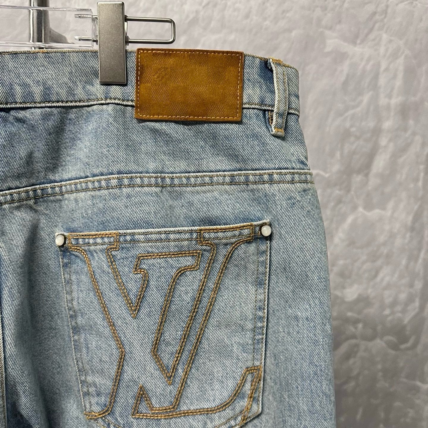 Louis Vuitton SS25 Embroidered Logo Denim Pants — back