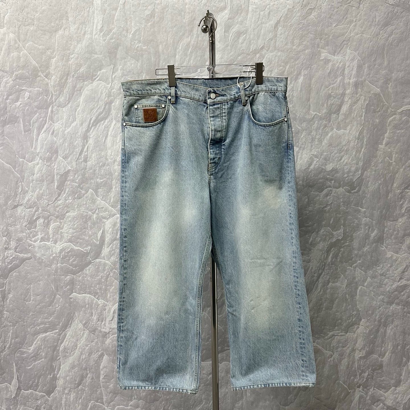 Louis Vuitton SS25 Embroidered Logo Denim Pants — front