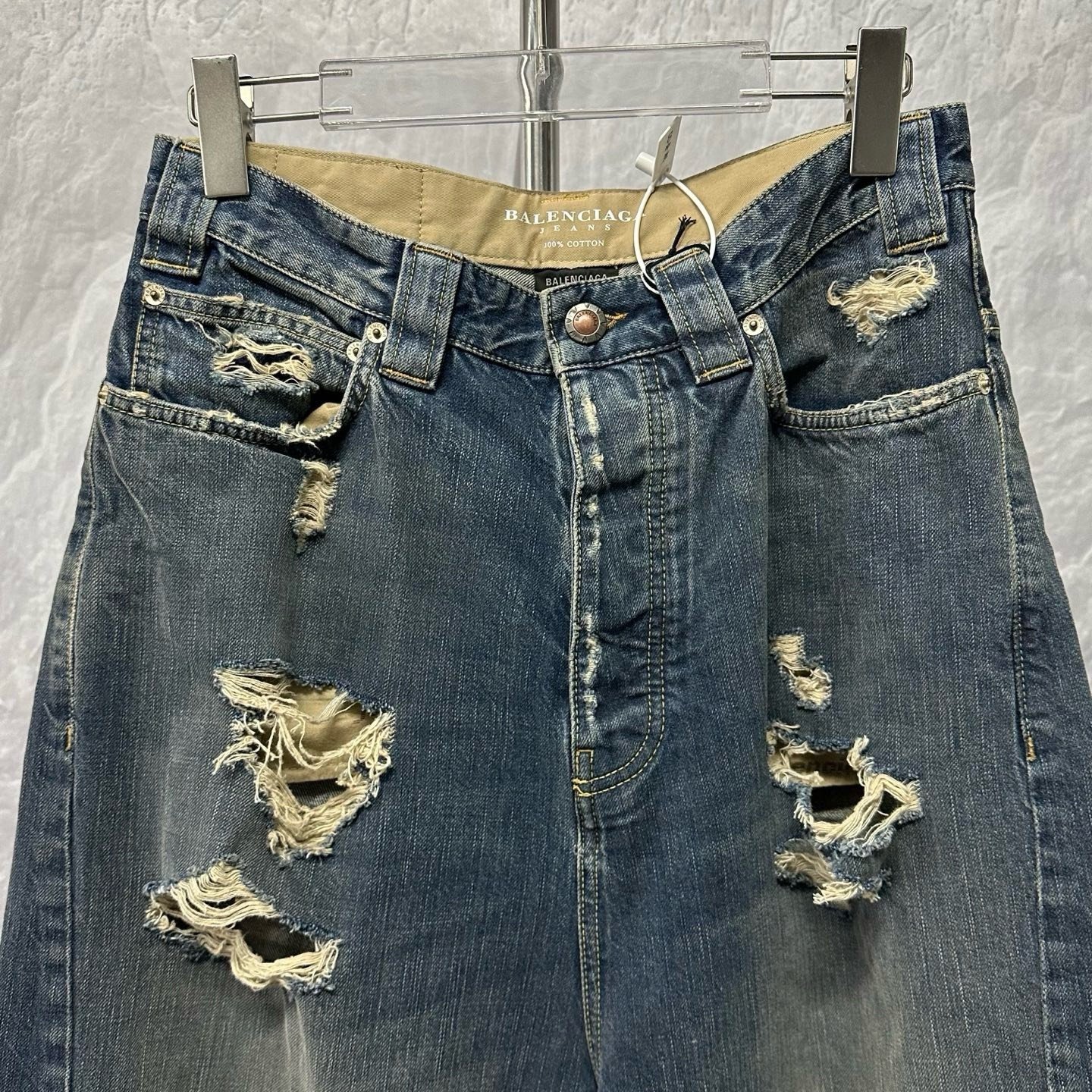 Balenciaga SS24 Distressed Denim Pants XS — front