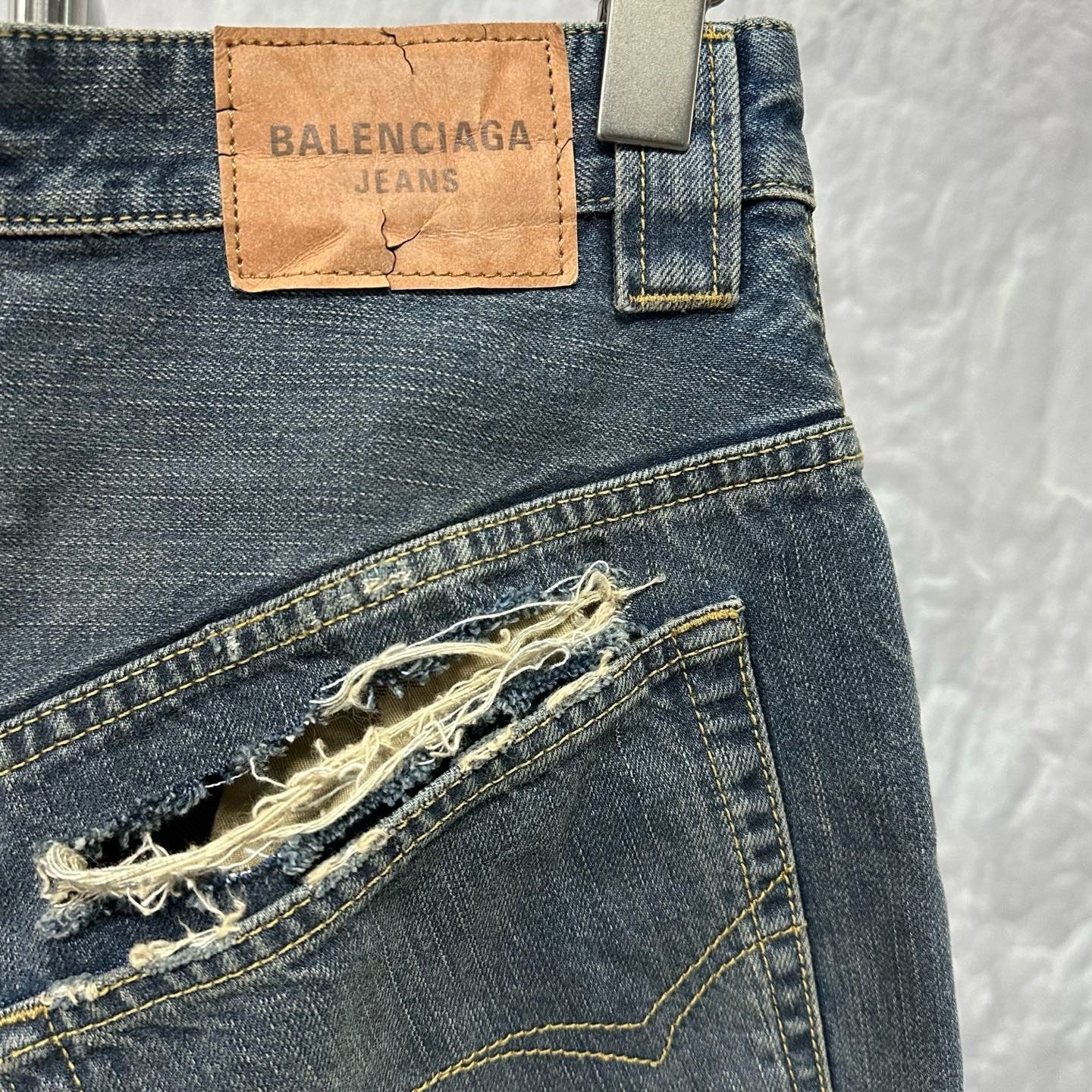 Balenciaga SS24 Distressed Denim Pants XS — detail