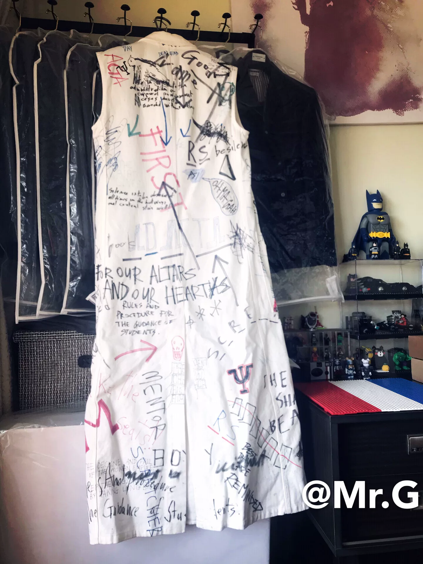 Raf Simons Archive Sleeveless Graffiti Coat — front