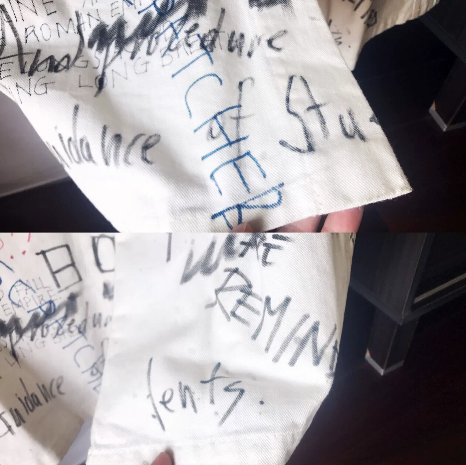 Raf Simons Archive Sleeveless Graffiti Coat — back