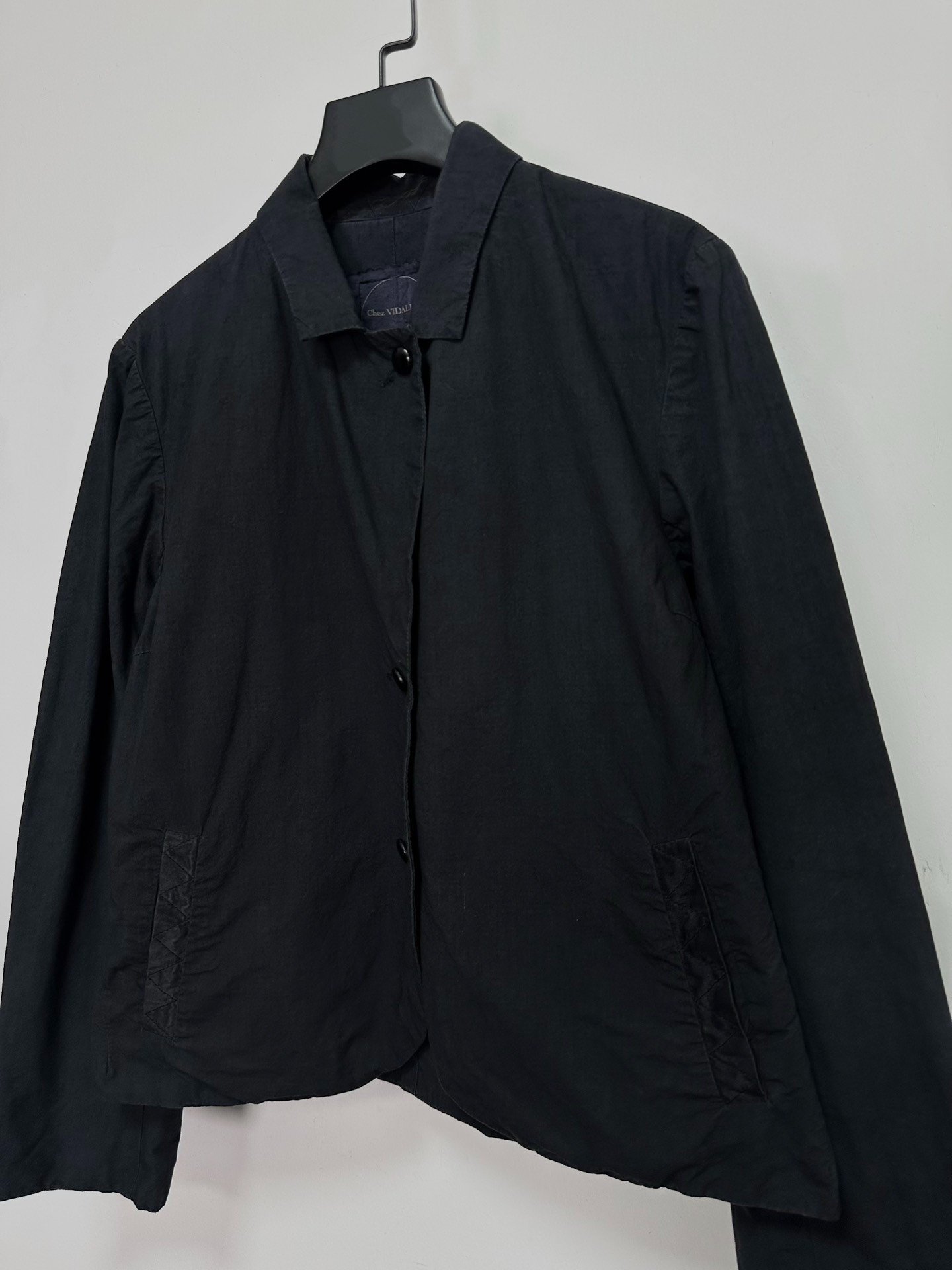 Chez Vidalenc Washed Cotton Silk Short Jacket — back