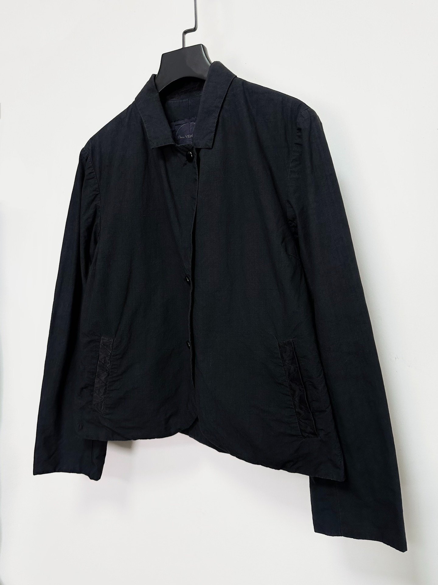 Chez Vidalenc Washed Cotton Silk Short Jacket — front