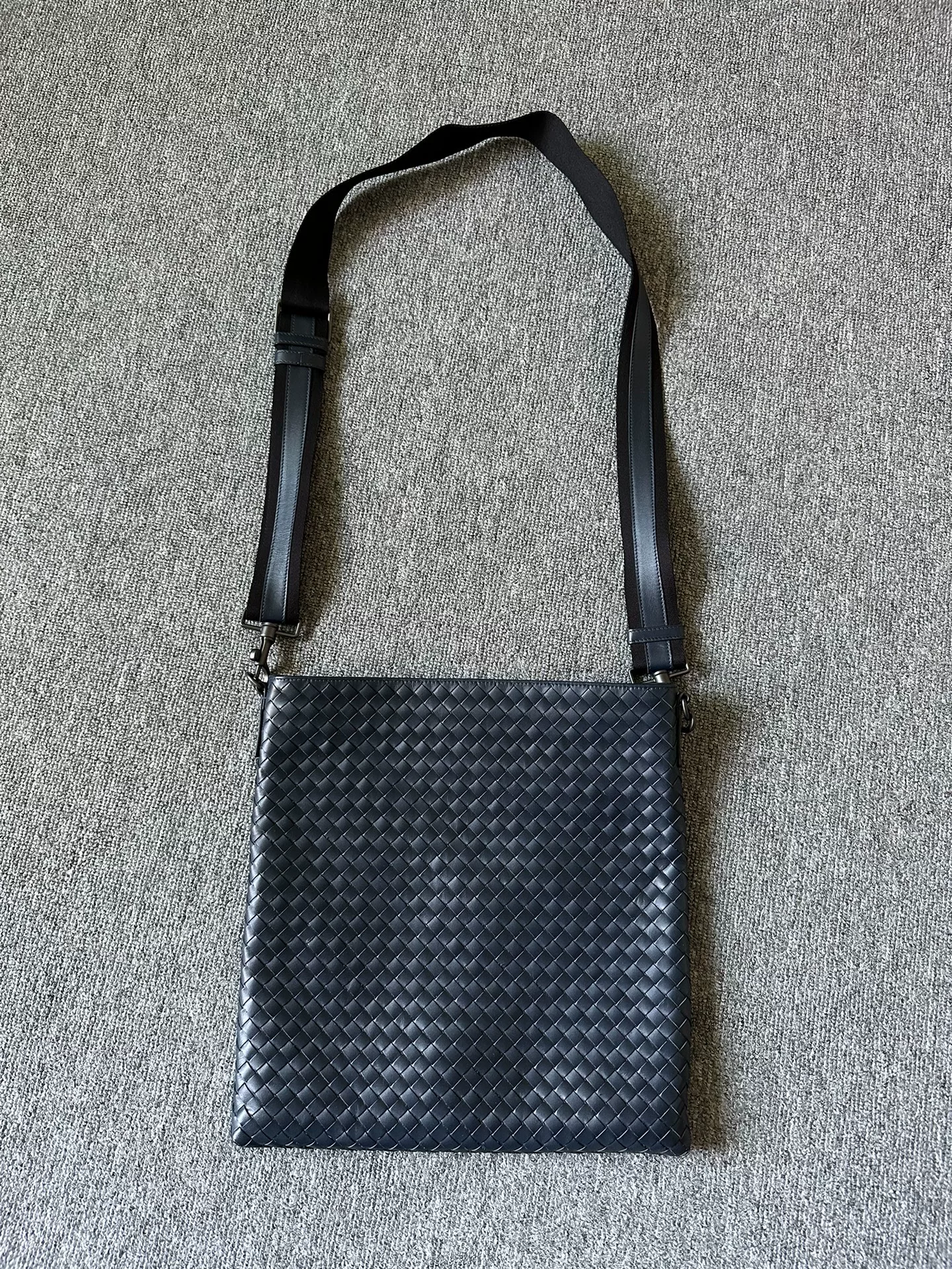 Bottega Veneta Black Woven Crossbody Bag