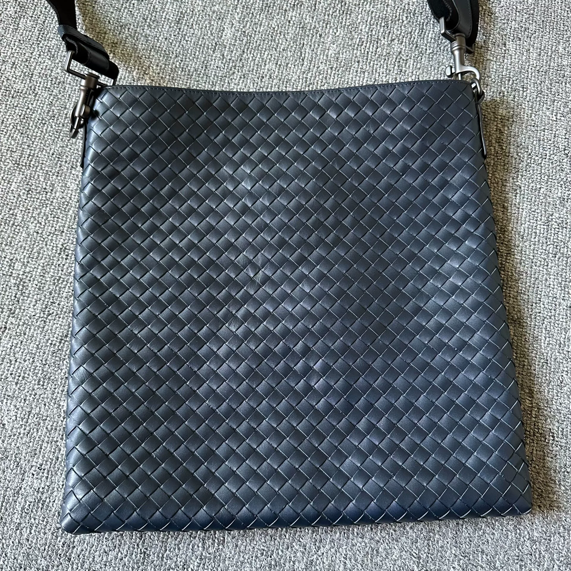 Bottega Veneta Black Woven Crossbody Bag — label