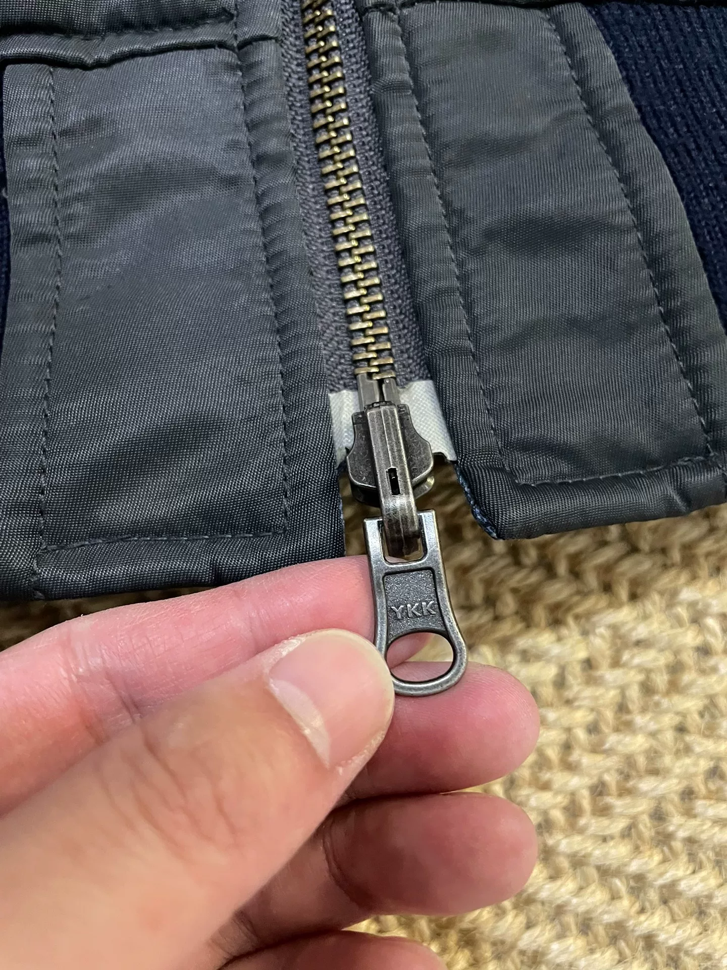 Vanquish & Fragment Double-Sided Jacket — label