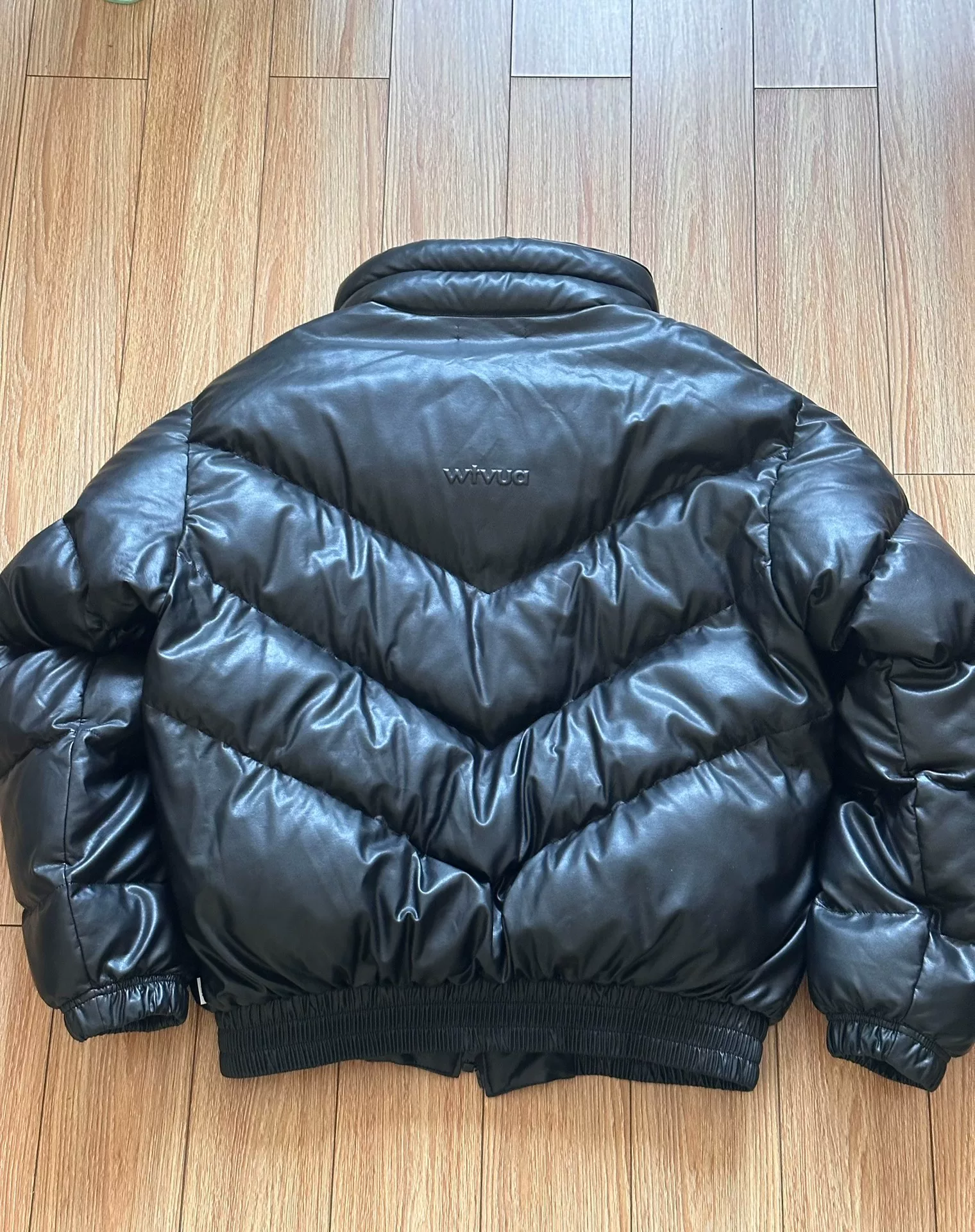 WTAPS Synthetic Leather Puffer Jacket — front