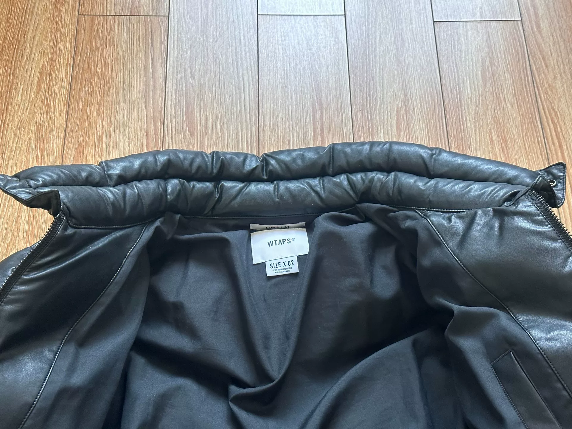 WTAPS Synthetic Leather Puffer Jacket — detail
