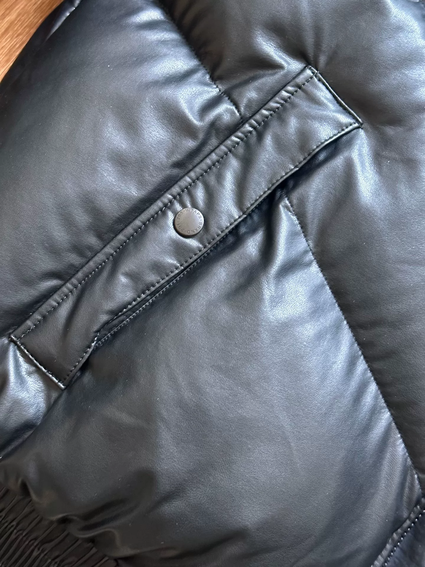 WTAPS Synthetic Leather Puffer Jacket — back