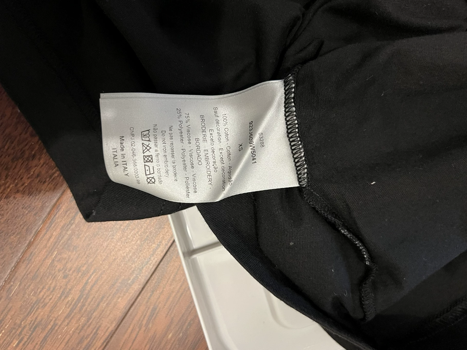 Dior Black Small Bee T-shirt — front