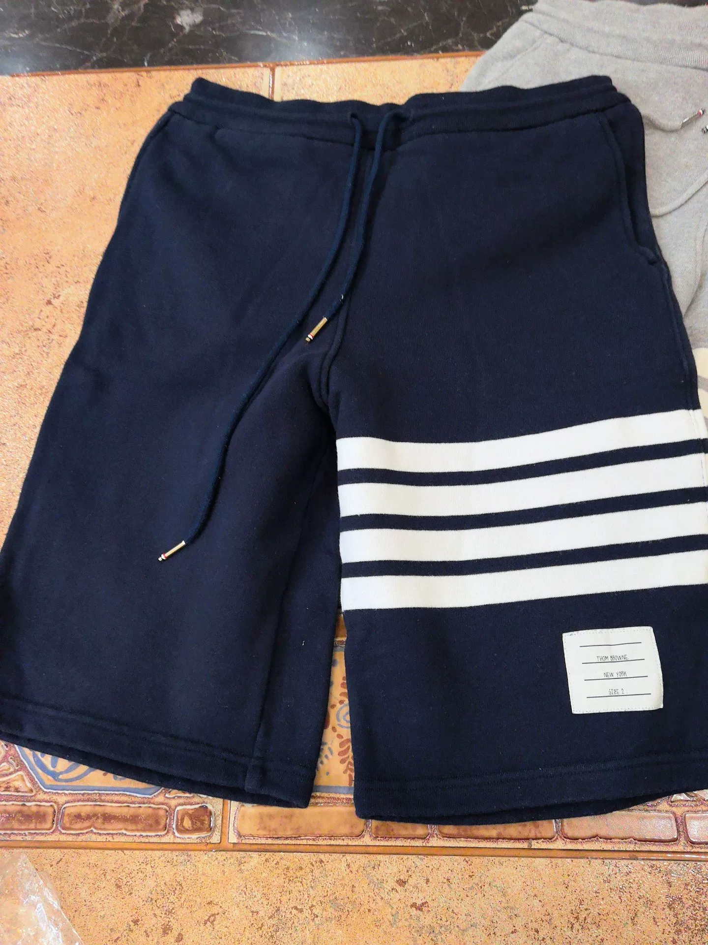 Thom Browne Navy 4-Stripe Shorts Size 2